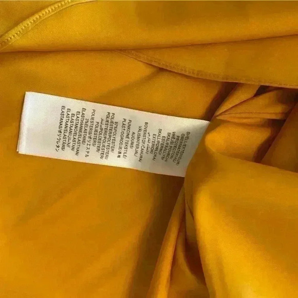 Aiden Halter Cowl High-Low Mustard Dress - Picture 7 of 9